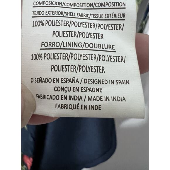 Md’M Tropical Dress Hawaii Hibiscus Short Chiffon Blue Medium Sz 10 resort - Picture 11 of 11